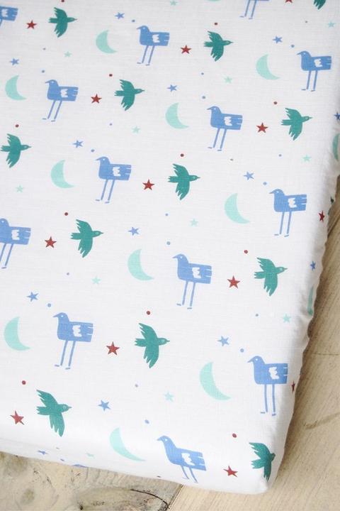 Image du produit Milkii Drap-housse, 140 x 70 cm, oiseaux (140 x 70 cm)