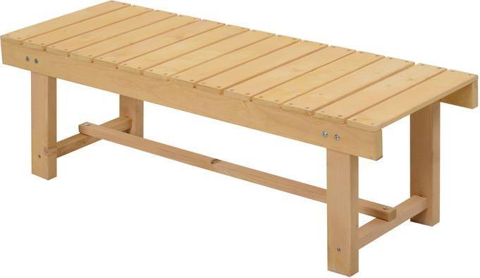 Actual product image Swisshandel24 Gartenbank, 2-Sitzer Sitzbank, Gartenmöbel, Rustikale Bank, Massivholz, Natur, 110 x 38 x 35 cm