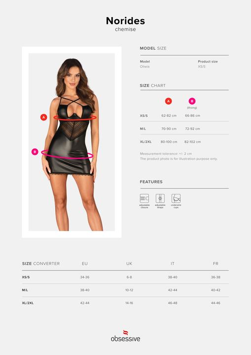 Image du produit Obsessive Norides Chemise & Thong Xs/S (S)