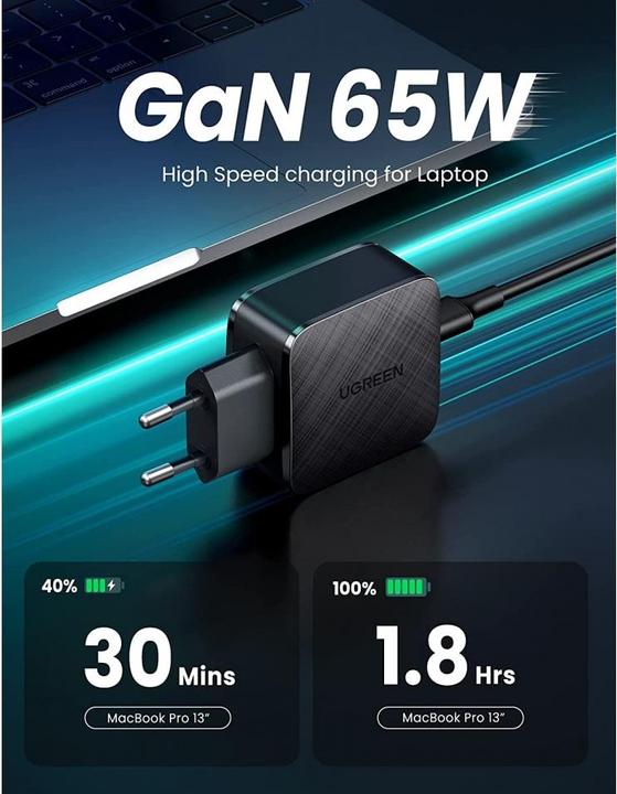 Productafbeelding Ugreen USB-C GaN lader (65 W)