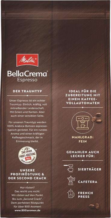Actual product image Melitta Bella Crema Espresso (1000 g, Dark roast)