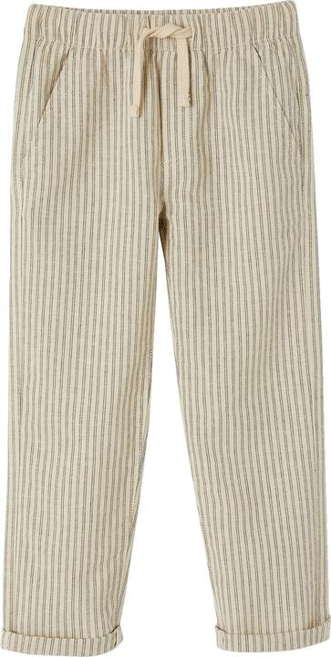 Actual product image Vertbaudet Wide boys' trousers with stripes, linen mix (92)