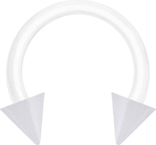 Star Piercing Micro Circular Barbell weiss mit zwei Cones (Bioflex, ohne Messing)