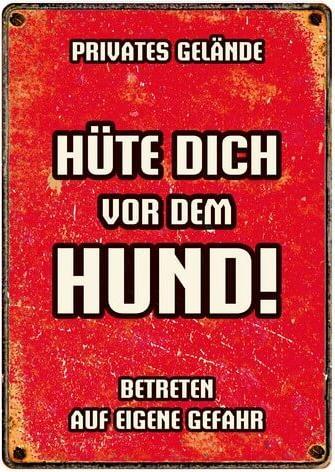 Actual product image Plenty gifts Warning sign "Beware of the dog!", red, 21x15cm