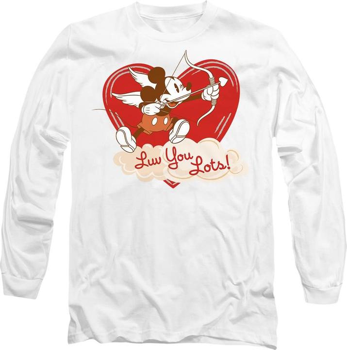 Actual product image Mickey Mouse Unisex Adult Luv You Lots! Vintage Valentine's Day T-Shirt (XXL)