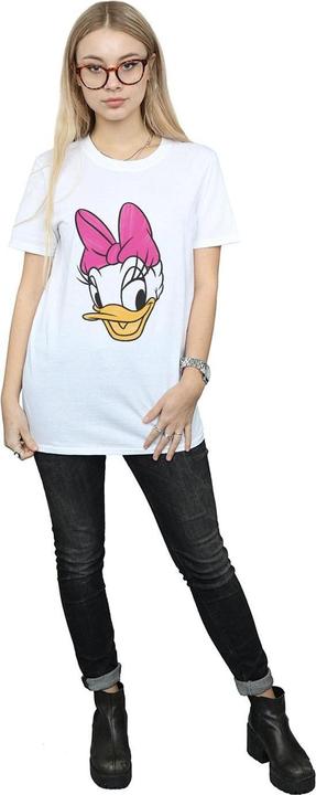 Actual product image Disney Womens/Ladies Daisy Duck Head Painted Cotton Boyfriend T-Shirt (L)