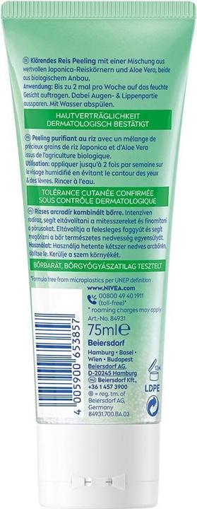 Image du produit NIVEA Riz Exfoliant Bio Aloe Vera (Gommage, 75 ml)
