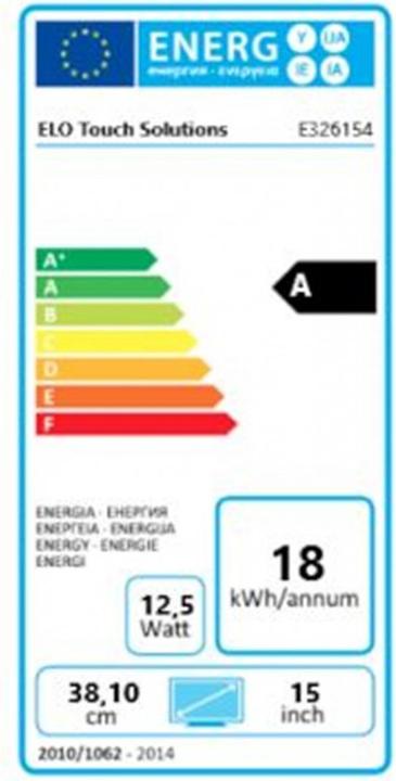 Energy Label ēlo ET1590L OPEN FRAME MONITOR (1024 x 768 pixels, 15")