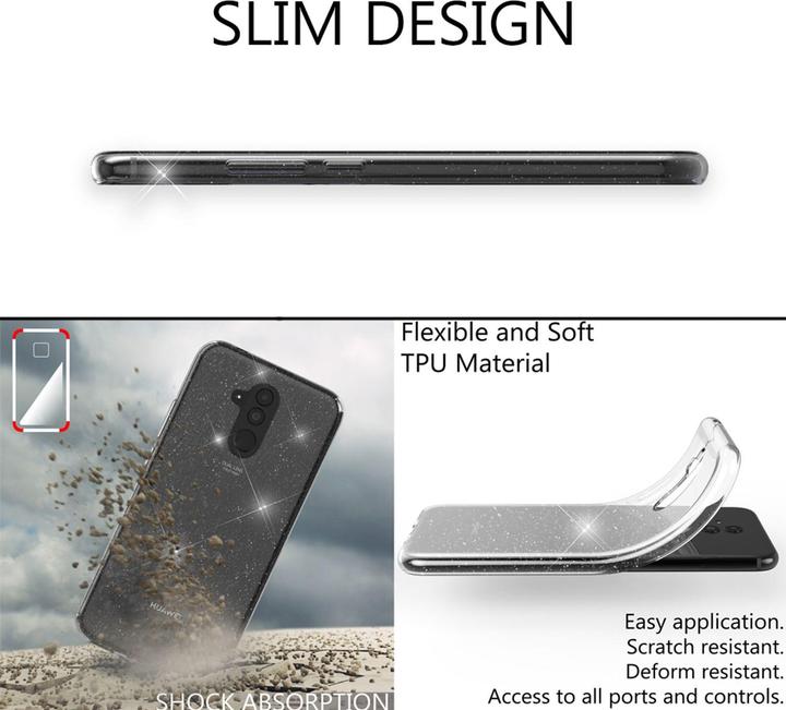 Produktbild Nalia Klare Glitzer Silikon Hülle (Huawei Mate 20 Lite)