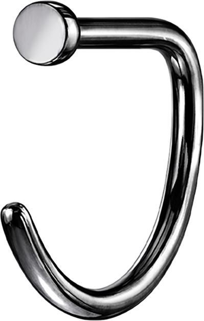 Image du produit Star Piercing Anneau de nez ouvert noir en forme de D (sans laiton, Titane G23)