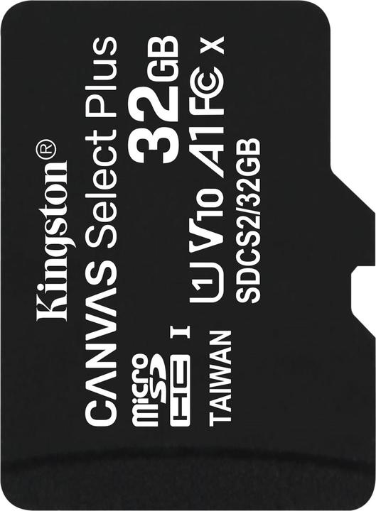 Actual product image Kingston Canvas Select Plus microSDHC Card 32GB (32 GB, microSDHC, U1, UHS-I)