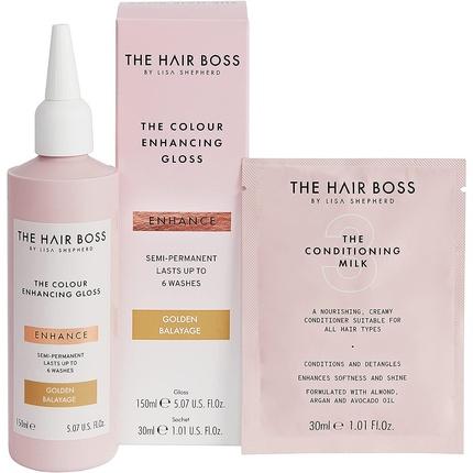 Actual product image The Hair Boss By Lisa Shepherd The Colour Enhancing Gloss Golden Balayage Highlighter 150Ml (Golden Balayage Highlighter)