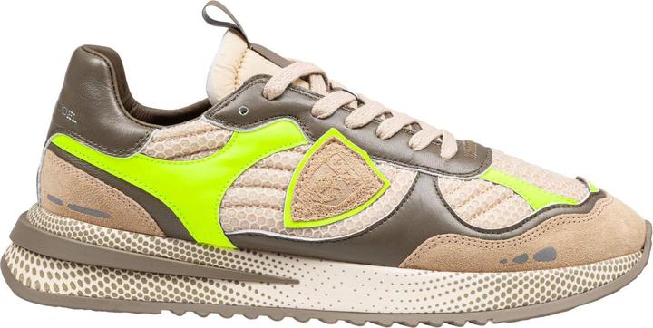 Produktbild Philippe Model olympique sneakers in leather and fabric color military green and yellow (42)