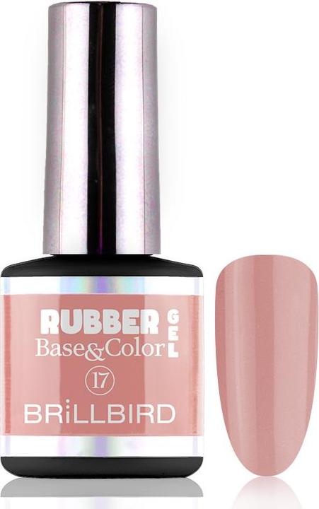 Actual product image BrillBird Rubber Gel Base&Coral #17 8ml (UV gel varnish)