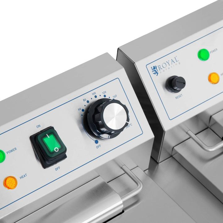 Produktbild Royal Catering Friteuse Edelstahl Doppel Fritteuse Fritöse Elektro 2 X 11 L Gastronomie 6000 W