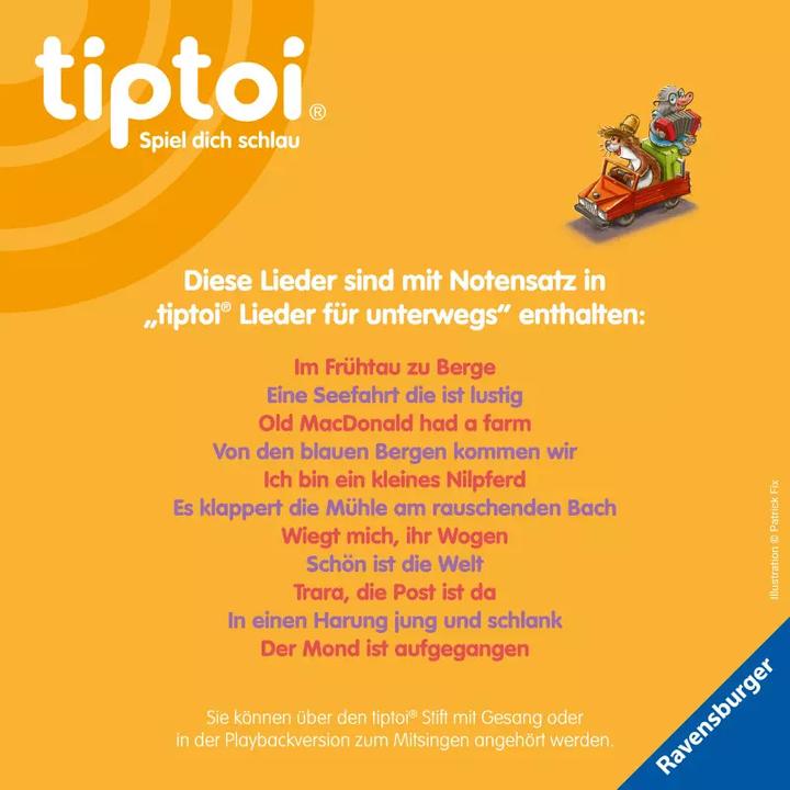 Image du produit Ravensburger tiptoi Meine schönsten Lieder für unterwegs (Allemand, Cee Neudert, 2022)