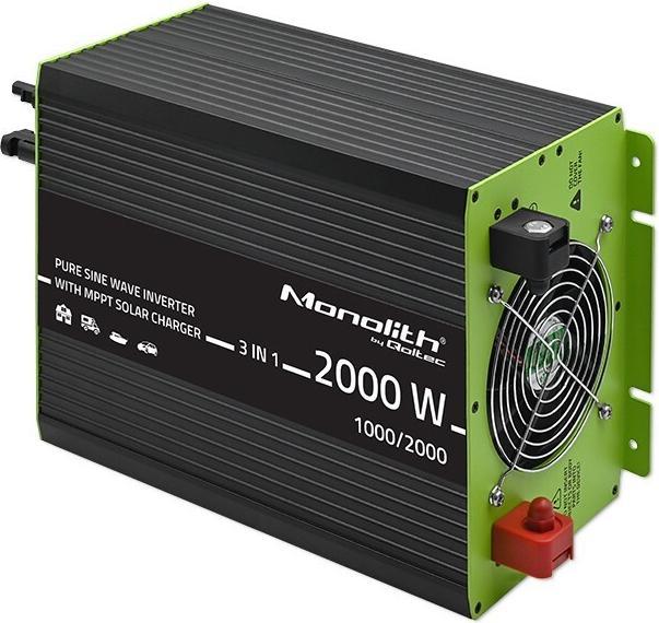 Produktbild Qoltec Przetwornica solarna Monolith 3w1 z funkcją ładowania AC | MPPT | UPS | ATS | 1000W | 2000W