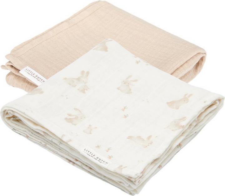Image du produit Little Dutch Swaddles 70 x 70 muslin Baby Bunny / Beige (70 cm, 70 cm)