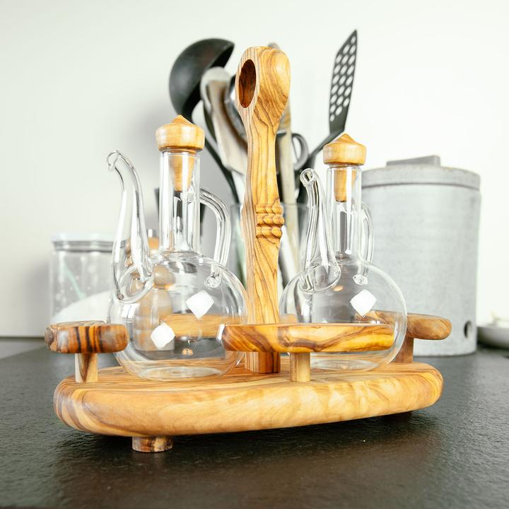 Immagine prodotto Natura Punto Oliera in legno con dispenser per aceto e olio