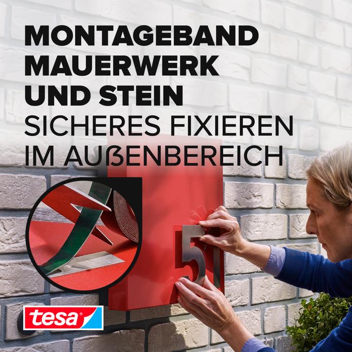 Actual product image tesa Powerbond double-sided mounting tape for brick & stone (19 mm)