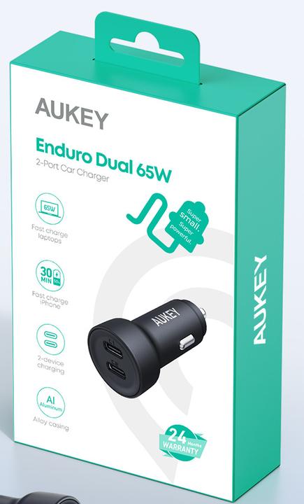 Image du produit Aukey Wall charger CC-Y23, 2xUSB-C, 65W (black)