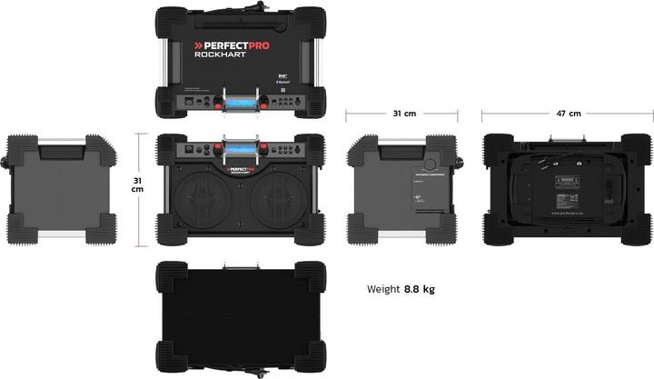 Actual product image PerfectPro - Rockhart RH4- Bouwradio - Bluetooth - Dab+ Radio (DAB+, FM, Bluetooth, NFC)