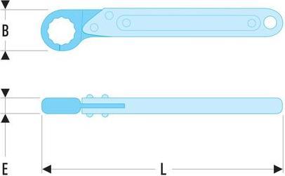 Actual product image Facom Openend ratchet ring wrench (14 mm)