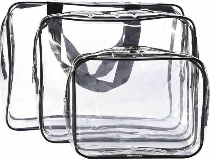 Image du produit Noya Kosmetik Make-Up Tasche (3er Set) – Transparenter Reise-Organizer mit Reissverschluss (1 l)