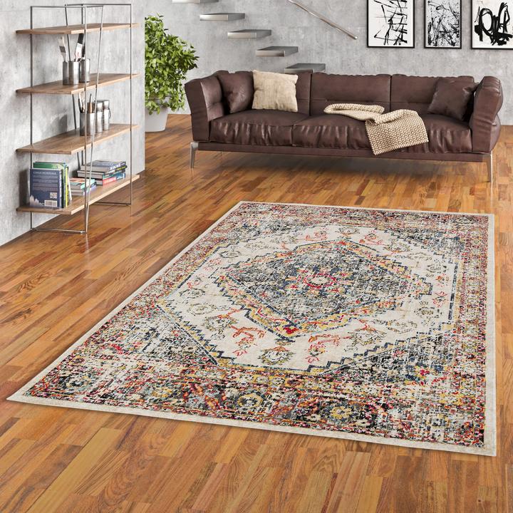 Image du produit Pergamon Kurzflor Designer Teppich Modern Vintage Orient Muster (200 x 290 cm)