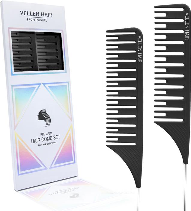 Actual product image Vellen Hair Highlighting comb set 2 pack black