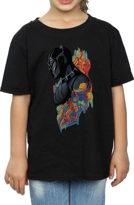 Produktbild Mädchen Black Panther Profil TShirt aus Baumwolle (152, 158)