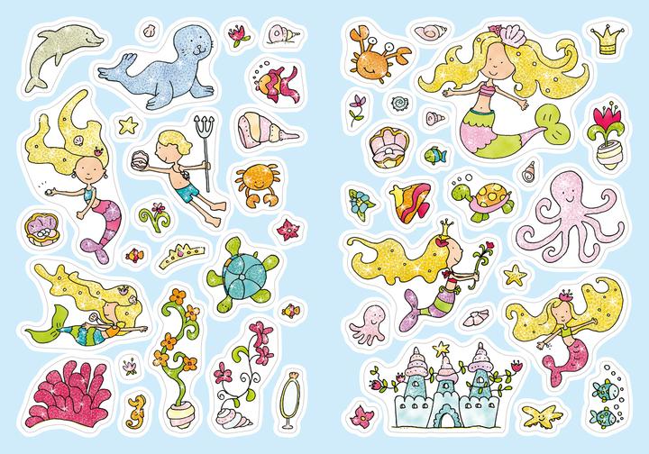 Produktbild Tessloff Glitzer-Sticker Malbuch. Meerjungfrauen