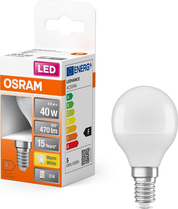 Image du produit Osram Star Classic P (E14, 40 W, 470 lm, 1 x, F)