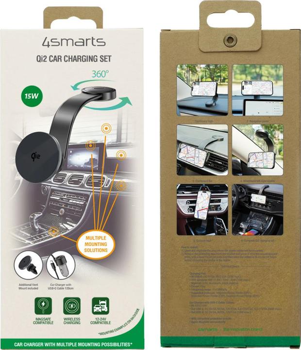Produktbild 4smarts Qi2 Kfz Ladeset