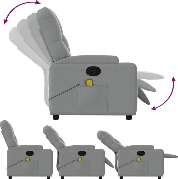 Produktbild VidaXL Massagesessel Hellgrau Stoff,Farbe: Hellgrau,Material: Stoff