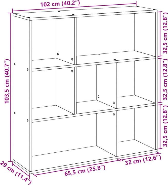 Produktbild VidaXL Bücherregal (29 x 29 x 143 cm)