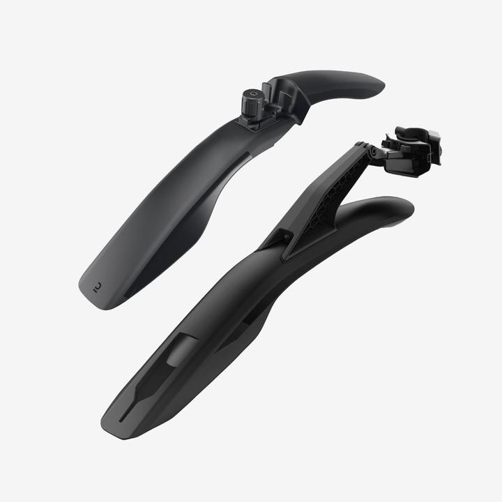 Actual product image Rockrider MTB mudguard set front rear rigid 26" 27.5" 29" - V3 black (Mudguard set)