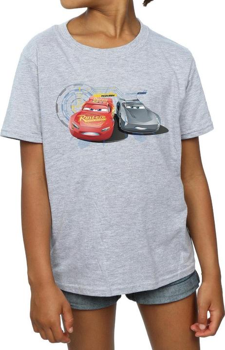 Actual product image Disney Girls Cars Lightning Vs Storm Cotton T-Shirt (152, 158)
