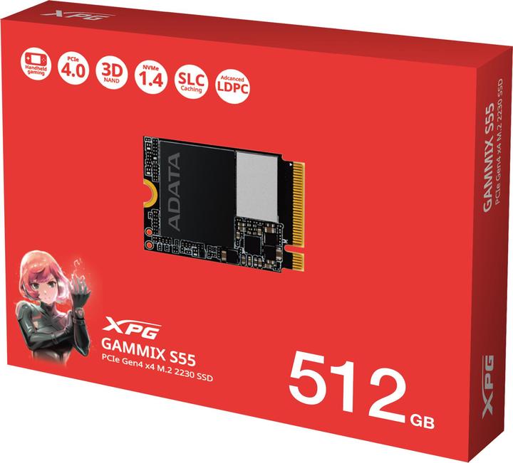 Produktbild Adata Dysk SSD XPG GAMMIX S55 PCIe /3./s M2230 (512 GB, M.2 2230)