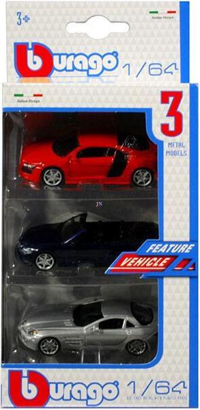 Actual product image Burago 3 PIECES VEHICLE ROAD 1/64EME
