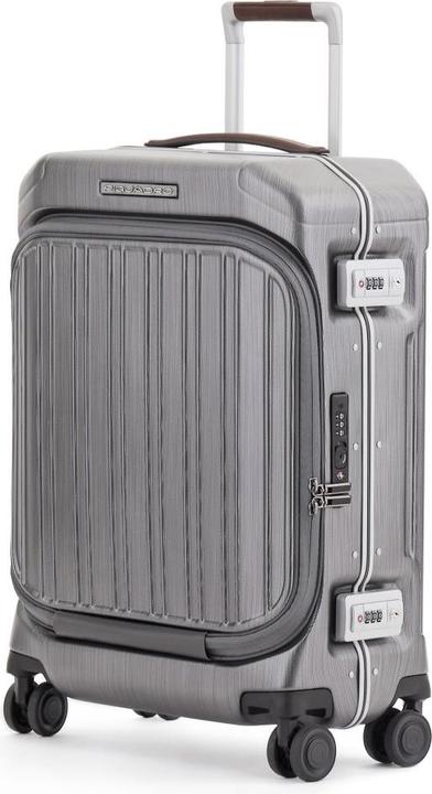 Produktbild Piquadro PQ-Light - Fast-Check Handgepäck Hartschalentrolley Schwarz/Leder (37 l, Handgepäck (bis 50l))