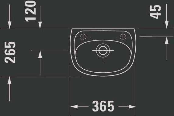 Image du produit Duravit Lave-mains DURAPLUS COMPACT avec lavabo HLB 365x265mm HL-Pergamon (265 mm, 365 mm)