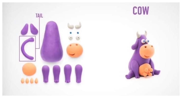 Actual product image TM Toys Hey clay 440021 Constructions with clay (with Ios & Android App function). Ageladitsa/Cow - Air Dry