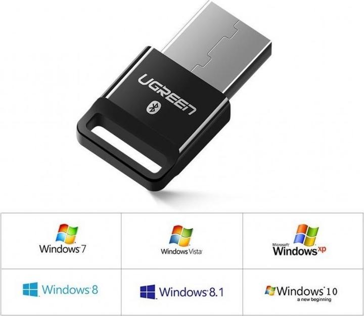 Produktbild Ugreen USB adapter Bluetooth 4.0 Qualcomm aptX black - Bluetooth-Adapter (Sender & Empfänger)
