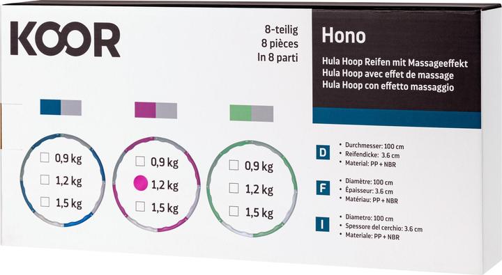 Produktbild Koor Hula Hoop Reifen Hono 8-Segm. 0.9 kg (100 cm, 900 g)
