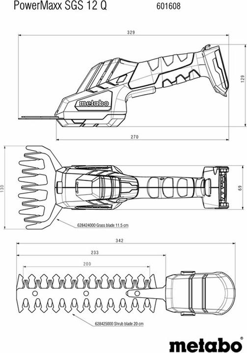 Actual product image Metabo Sgs Q (Cordless hedgecutters)
