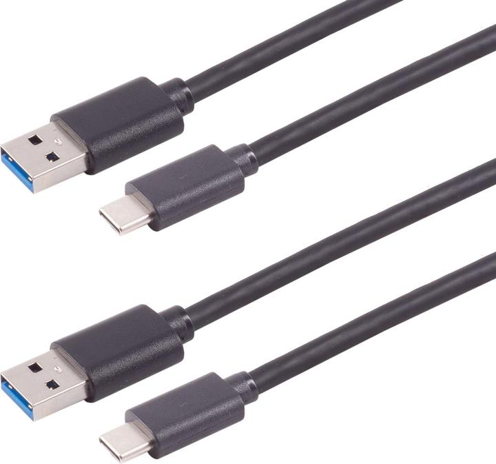 Immagine prodotto S-Impuls Cavo di ricarica e dati da USB-A a USB-C, USB 3.0, 1m, set da 2 (1 m, USB 3.0)