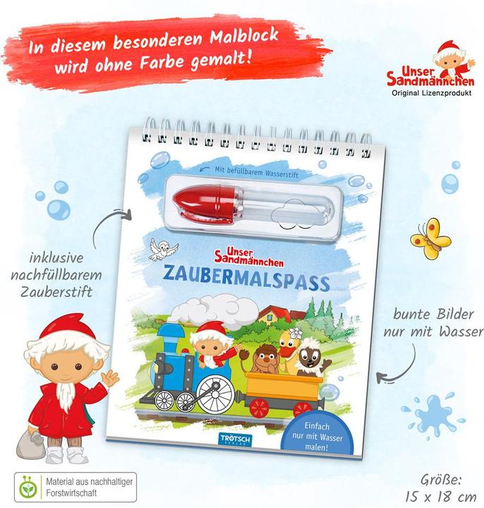 Produktbild Unser Sandmännchen Zaubermalspass mit Wasserstift