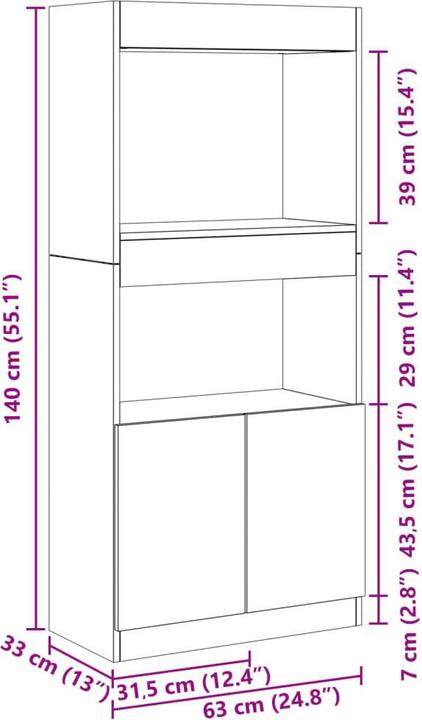 Immagine prodotto VidaXL Louiza (63 x 33 x 140 cm)