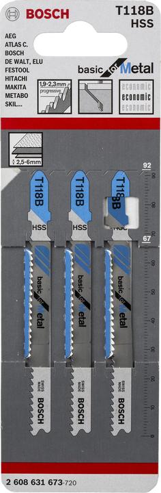 Produktbild Bosch Professional Zubehör Stichsägeblatt T 118 B Basic for Metal